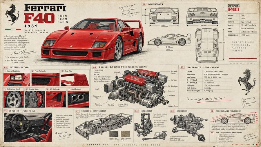 Vintage Car Engineering Poster