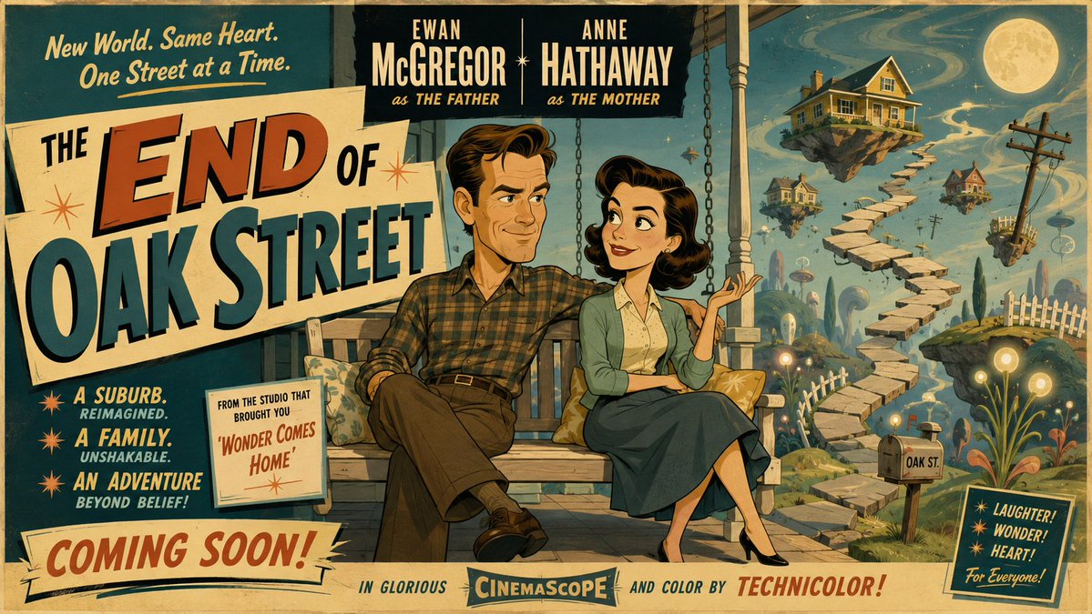 50s Mid-Century Cartoon Movie Banner