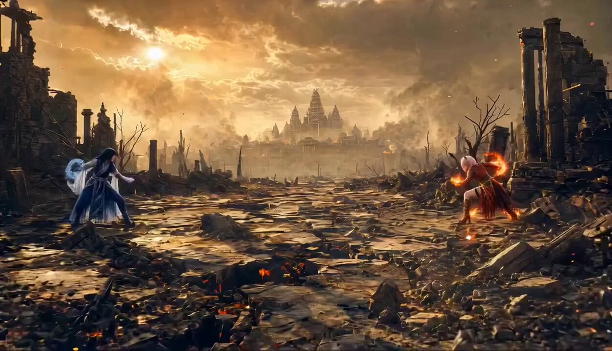 Water vs Fire Warrior Duel Prompt
