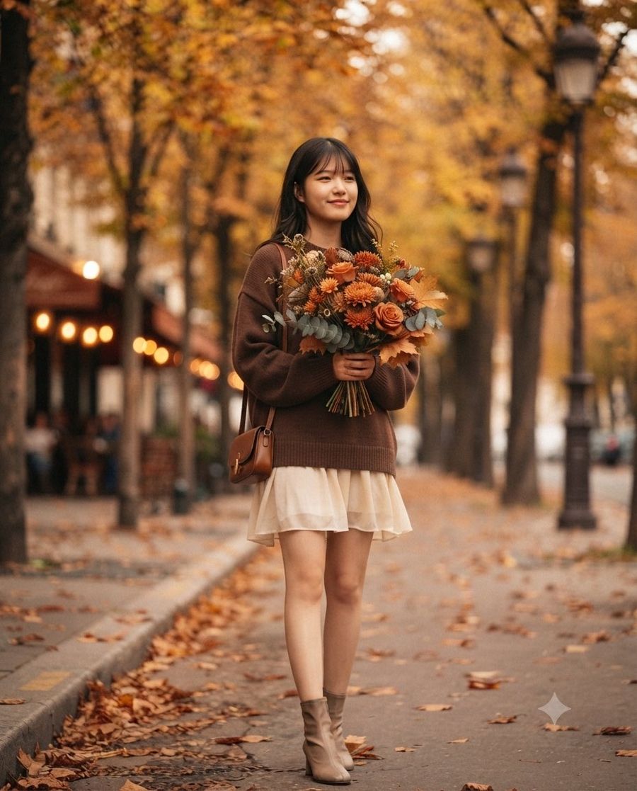 Autumn Bouquet Stroll Portrait