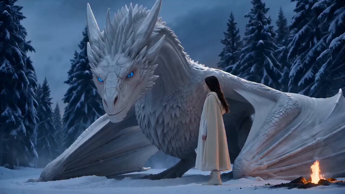 Fantasy Ice Dragon Mountain Flight