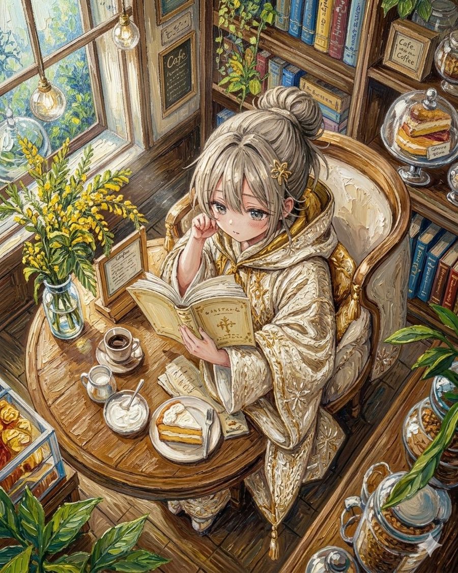 Watercolor Anime Café Colorization