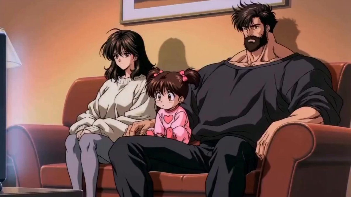 Nostalgic Anime Family Scene Sequence
