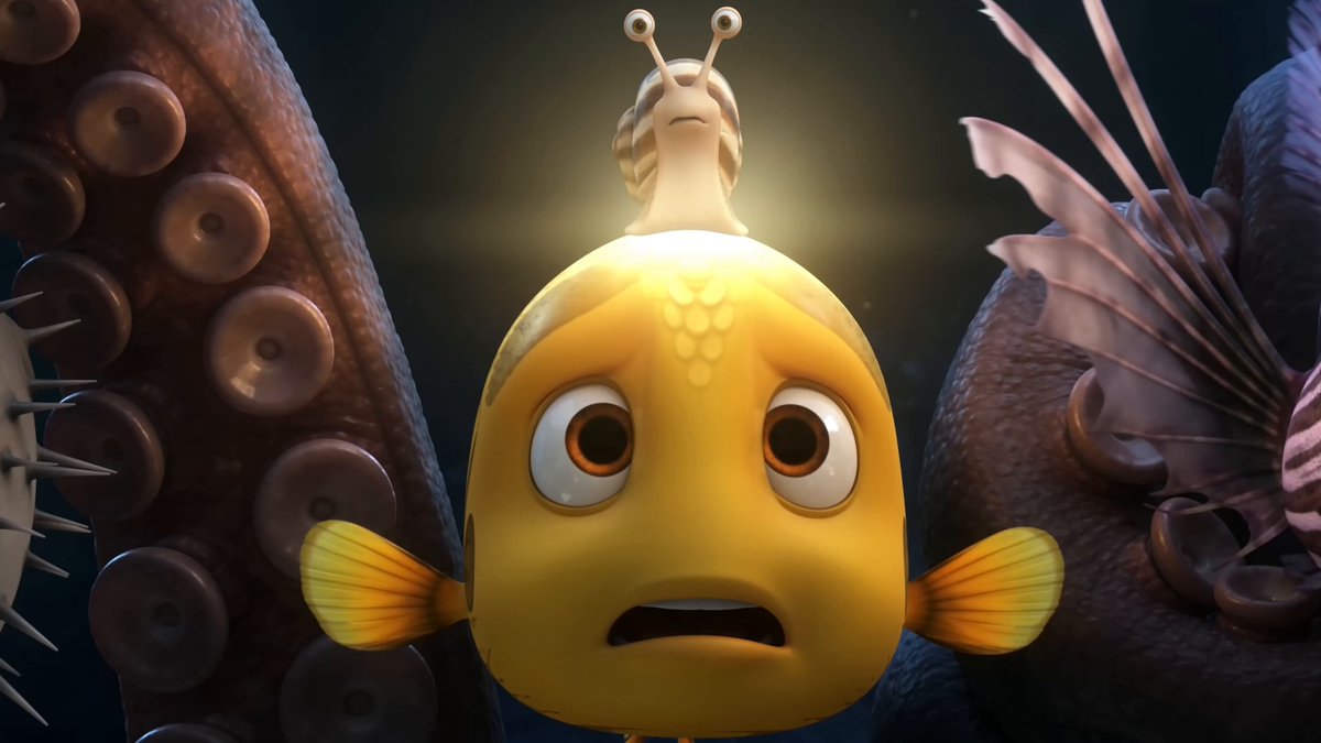 Pixar Style Underwater Squid Animation