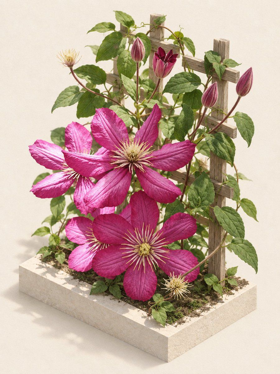 Editorial Clematis Garden Diorama