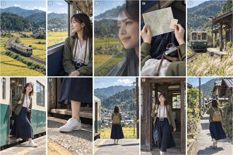 Japan Travel Vlog Storyboard Grid
