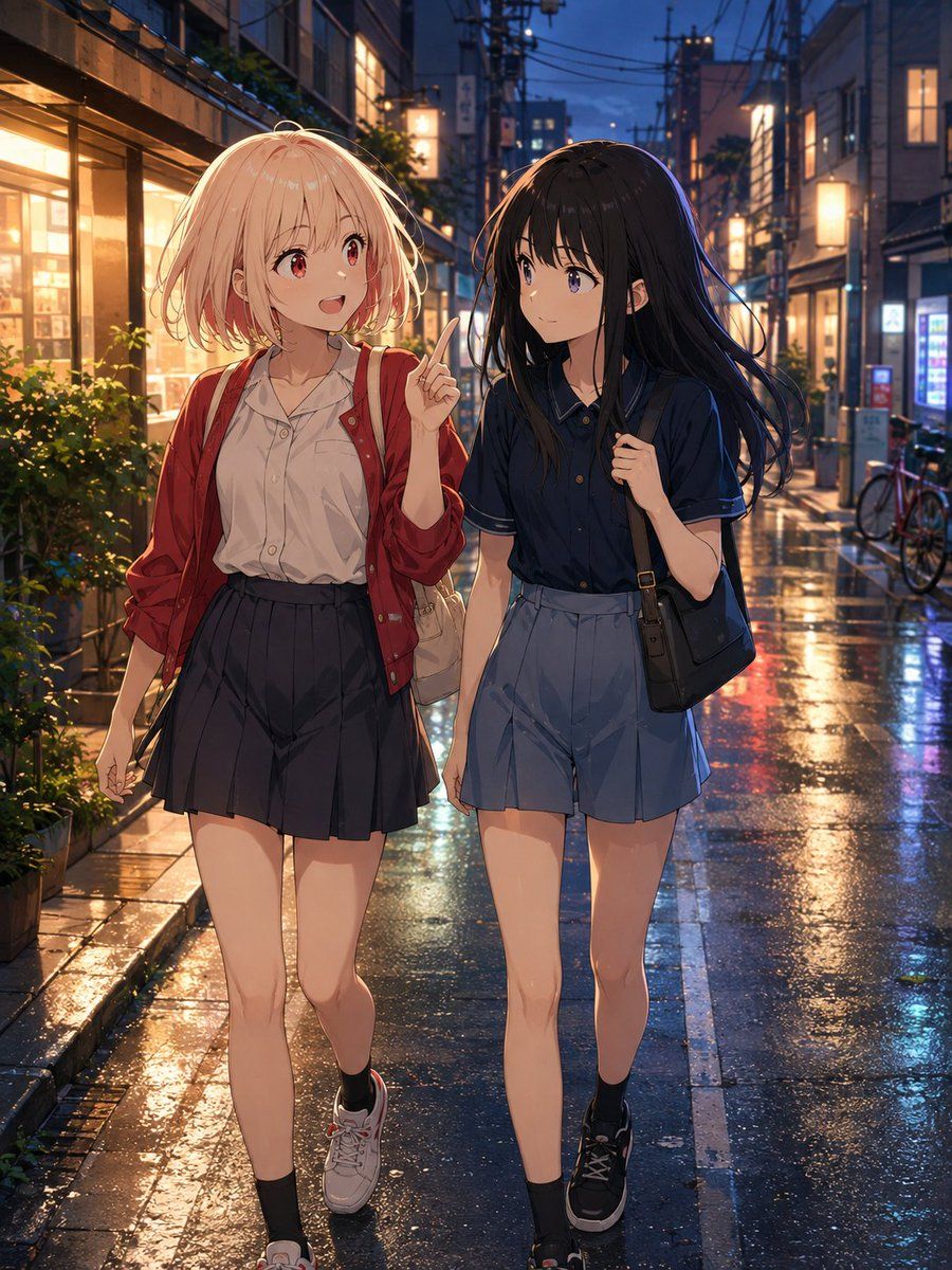 Rainy Night Anime Friends