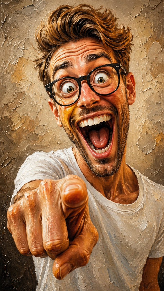 Exaggerated Caricature Oil Painting