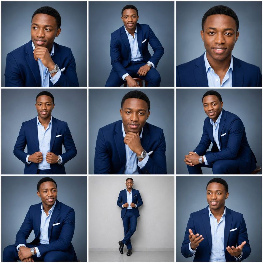 3x3 Corporate Headshot Collage