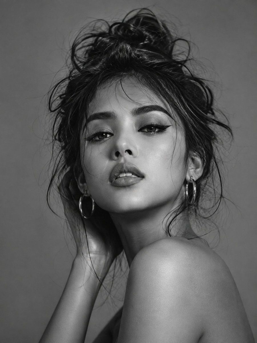 Black and White Beauty Portrait