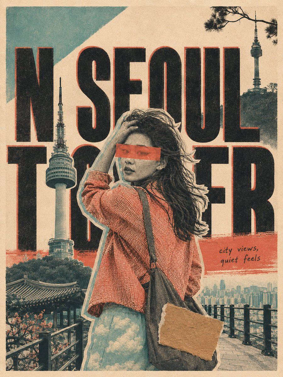 Risograph Collage Travel Poster