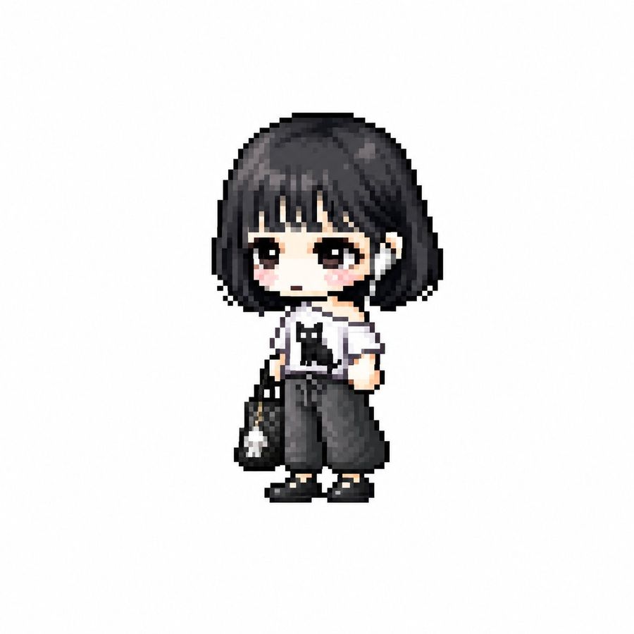 Pixel Art Chibi Girl with Occlusion