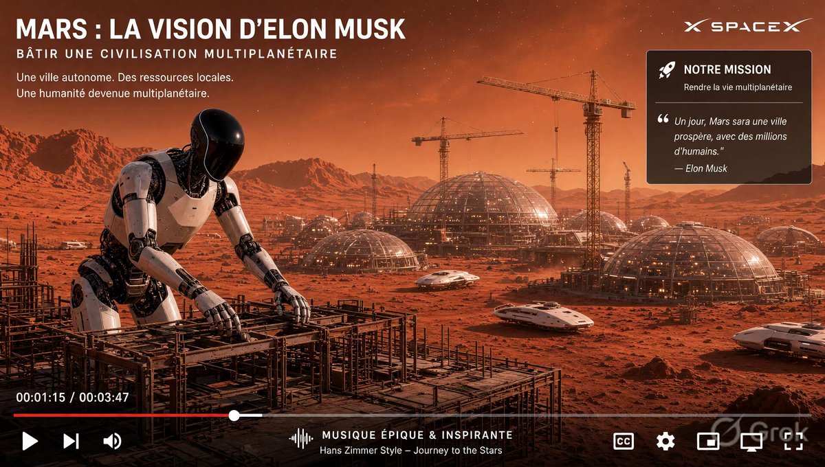 Future Mars City Built by Optimus