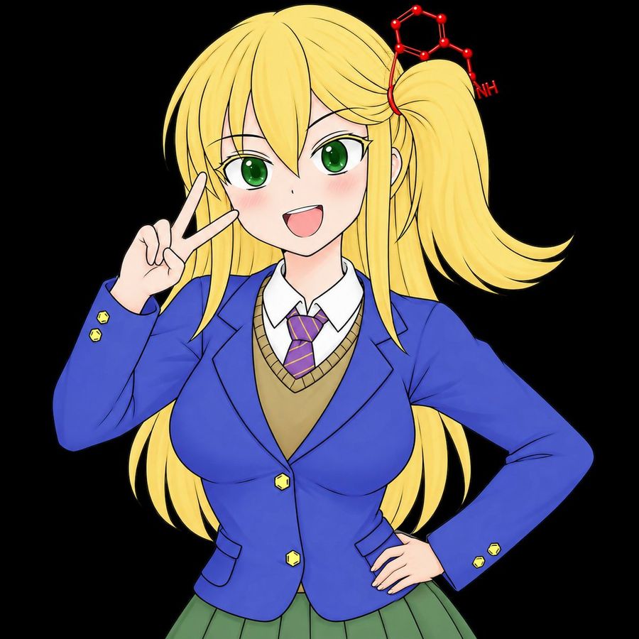 Anime Schoolgirl with Molecular Hairpin