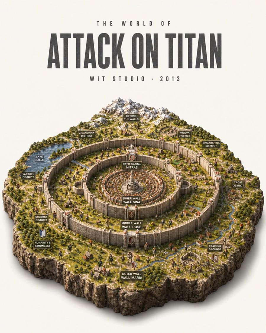 Attack on Titan Isometric 3D Map