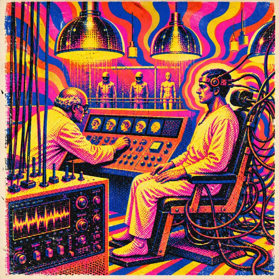 Psychedelic Sci-Fi Lab Screen Print