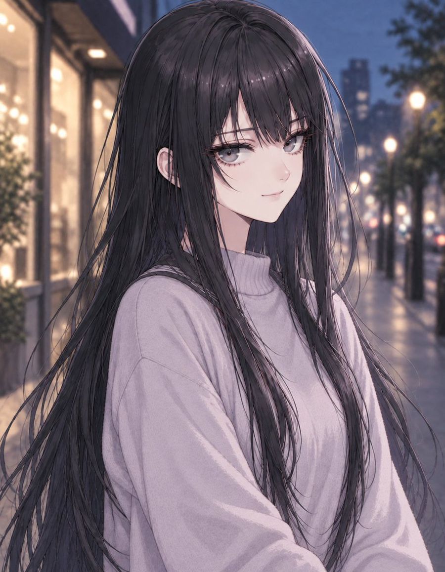 Anime Girl in Turtleneck Sweater
