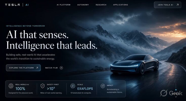 Tesla AI Landing Page Video Design