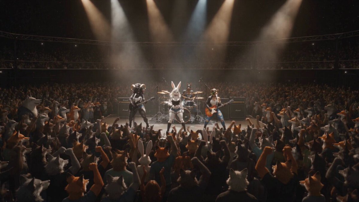 Anthropomorphic Rock Band Performance