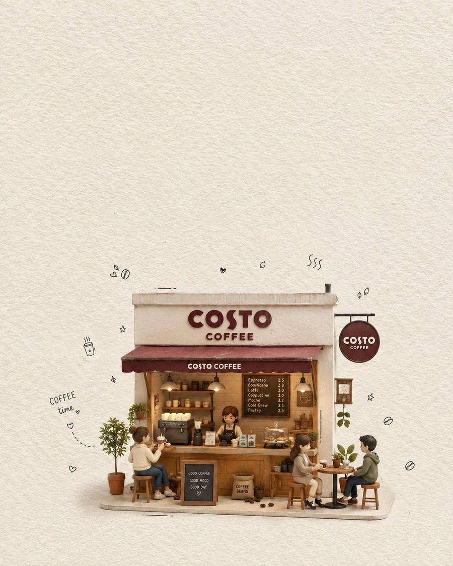 Handmade Miniature Cafe Diorama