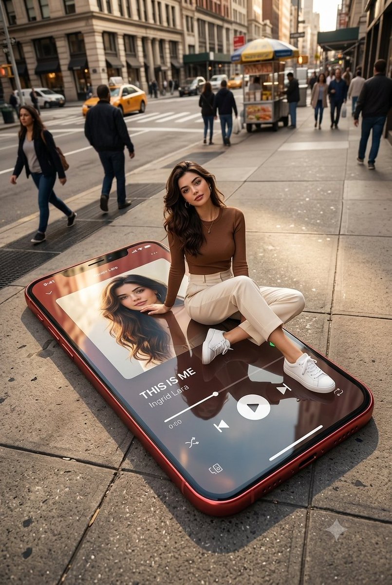 Oversized Smartphone Street Portrait