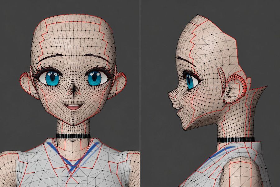 Anime Character Wireframe