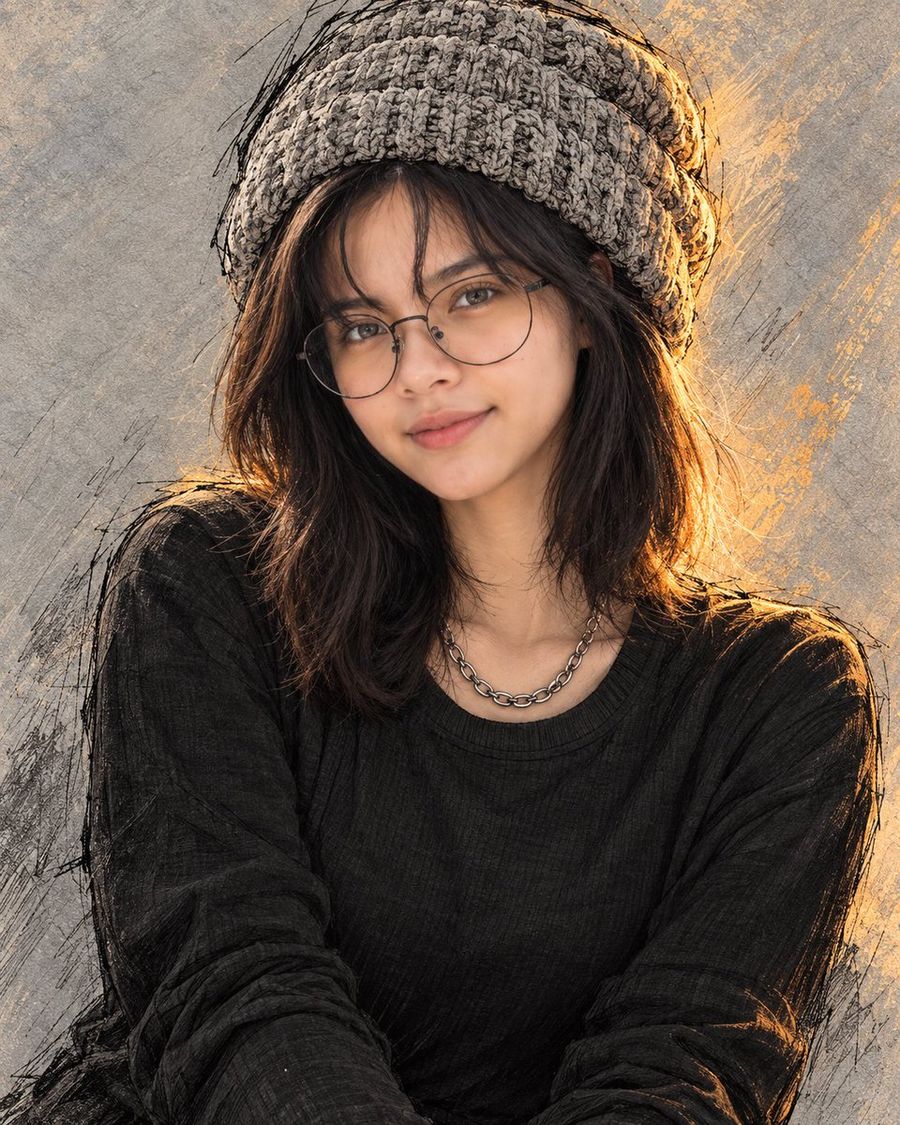 Golden Hour Beanie Portrait