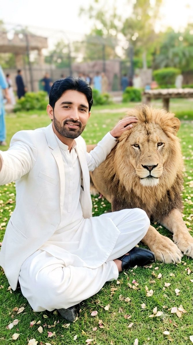 Man and Lion Selfie