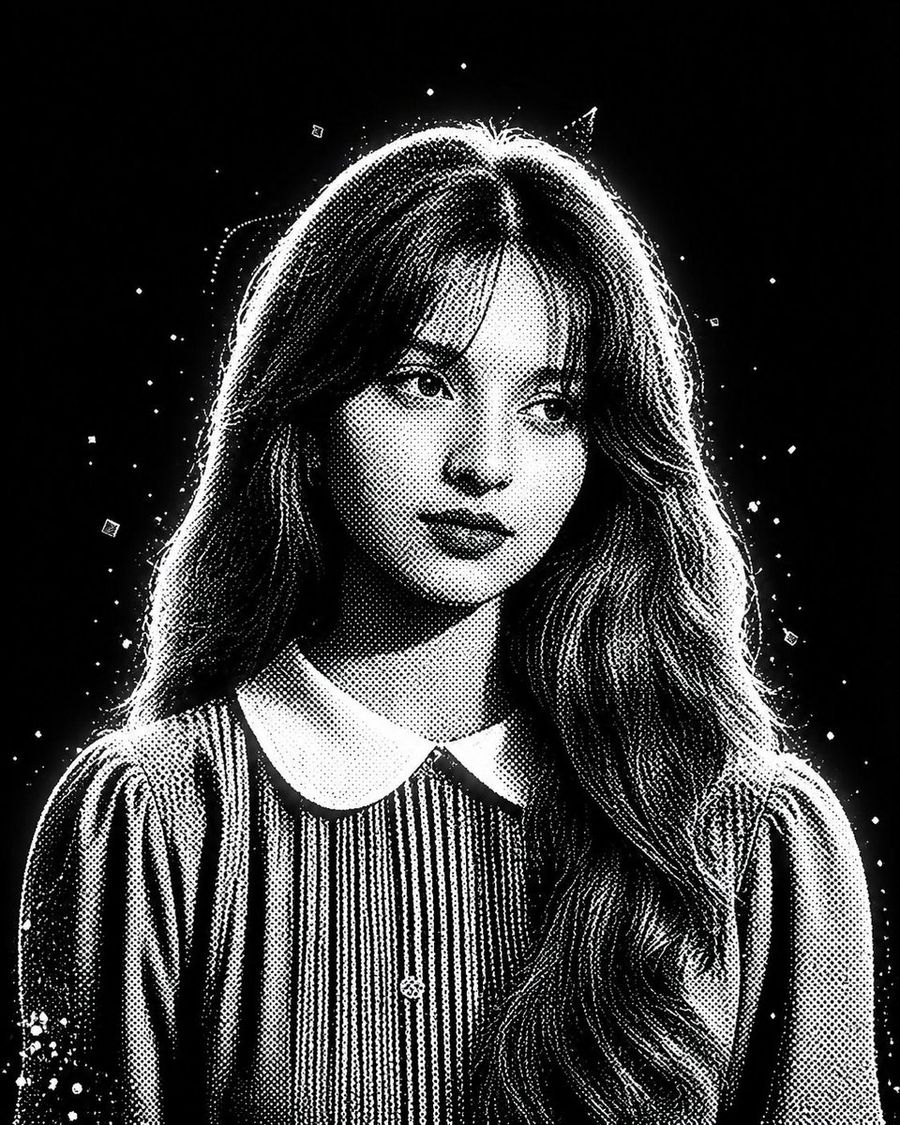 Monochrome Halftone Portrait