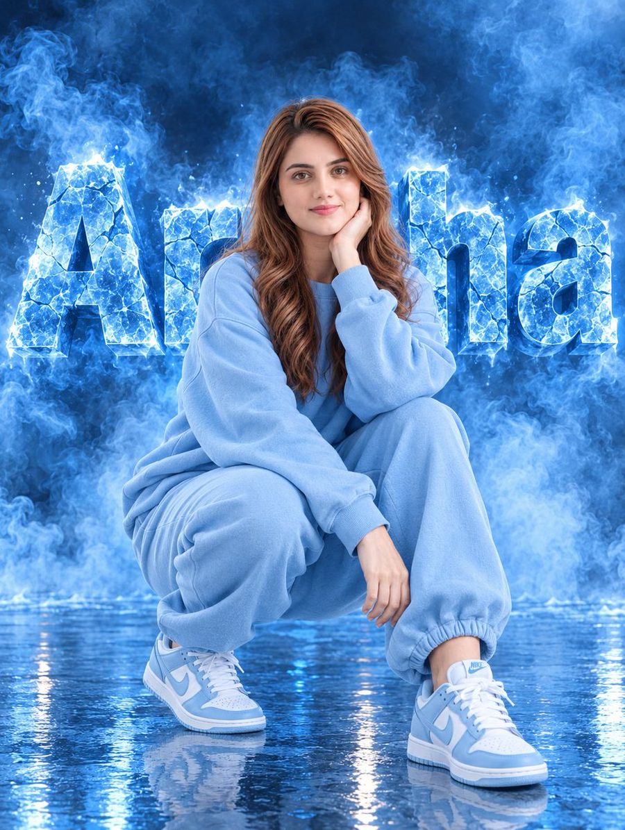 Cinematic Ice Crystal Name Portrait