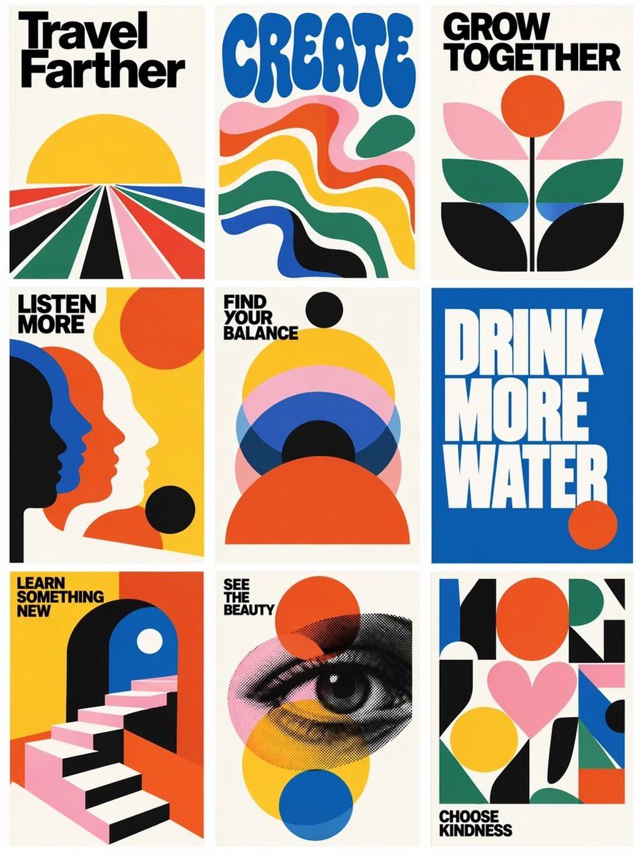 Vintage Inspirational Poster Grid