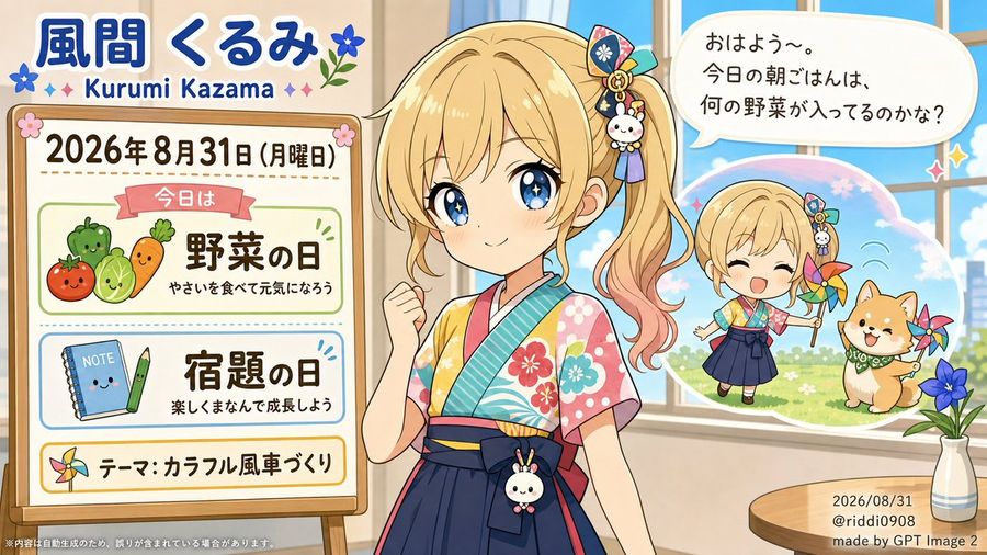 Kurumi Kazama 早晨日历