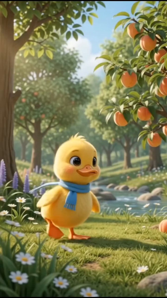 Fluffy Little Duck Peach Orchard 3D Animation