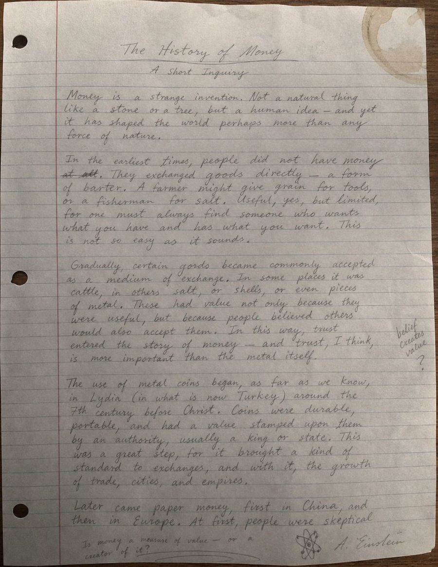 Einstein Handwritten Manuscript Style