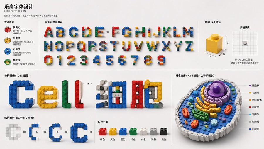 LEGO Style Font Concept