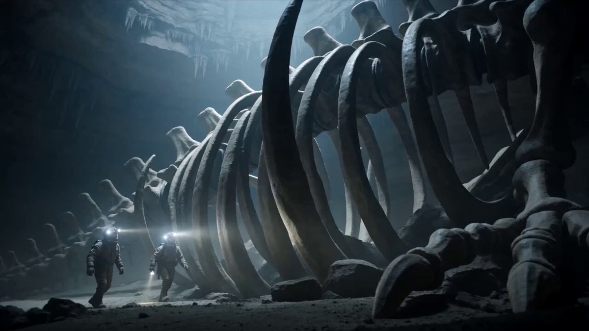 Dark Fantasy: Dragon Fossil Awakening Prompt