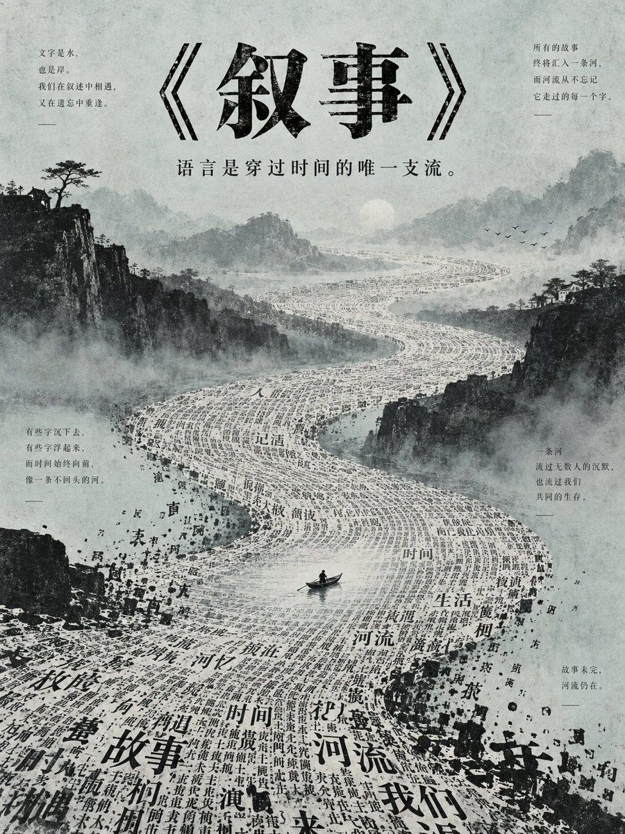 Chinese Narrative River Poster