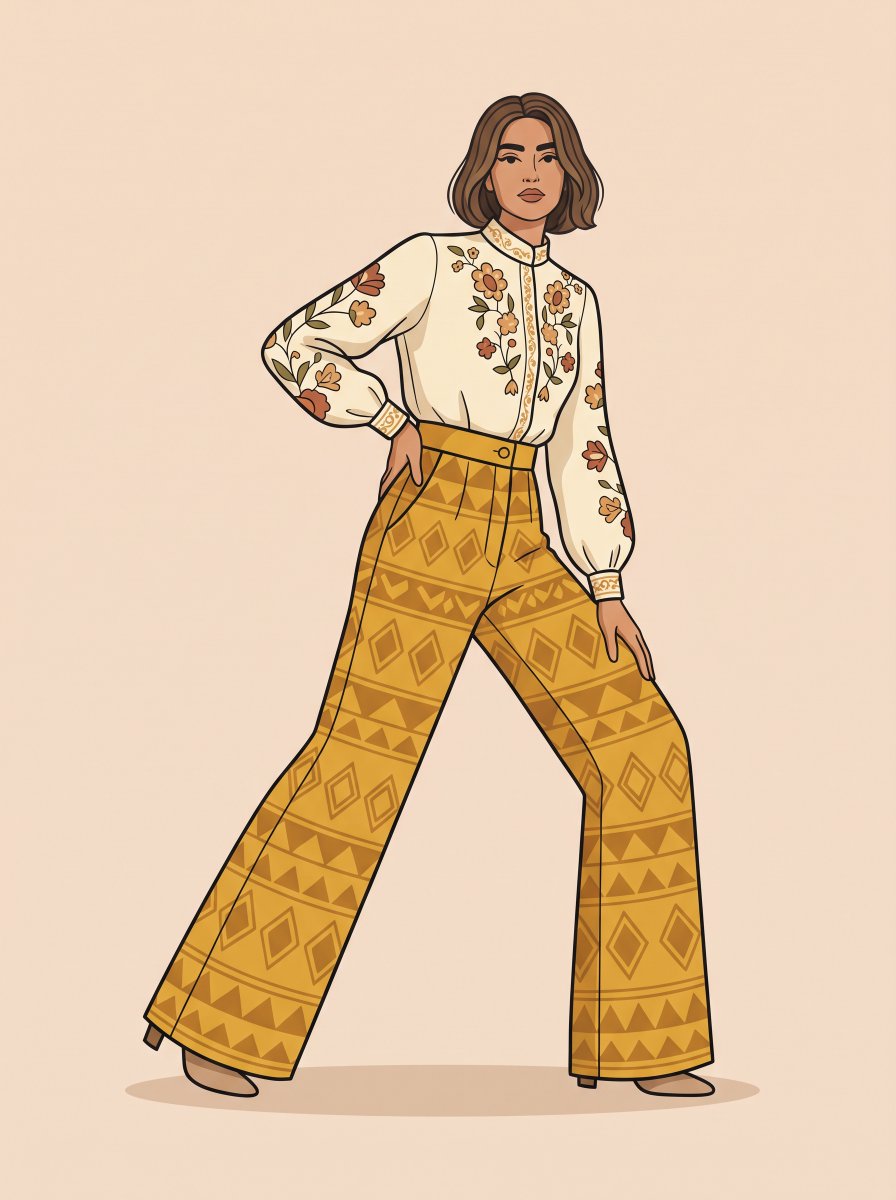 2D Flat Vector Fashion Illustration