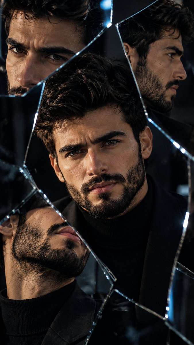 Broken Mirror Portrait Fashion Editorial