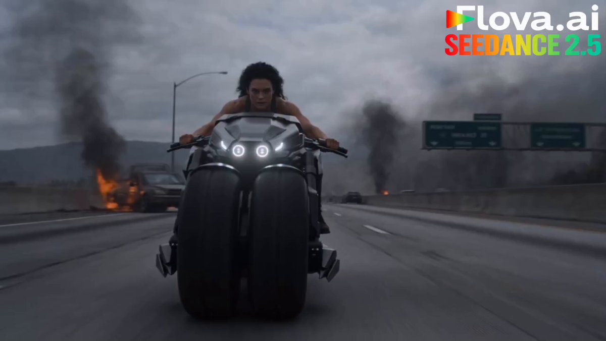 Sci-Fi Motorcycle Action Sequence