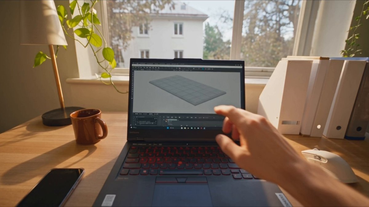 Laptop AR Portal to Tropical Garden
