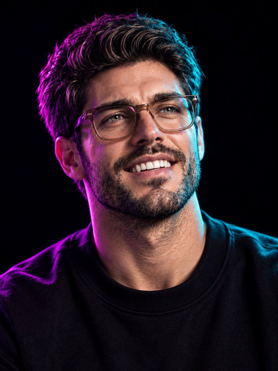 Neon Split Lighting Portrait