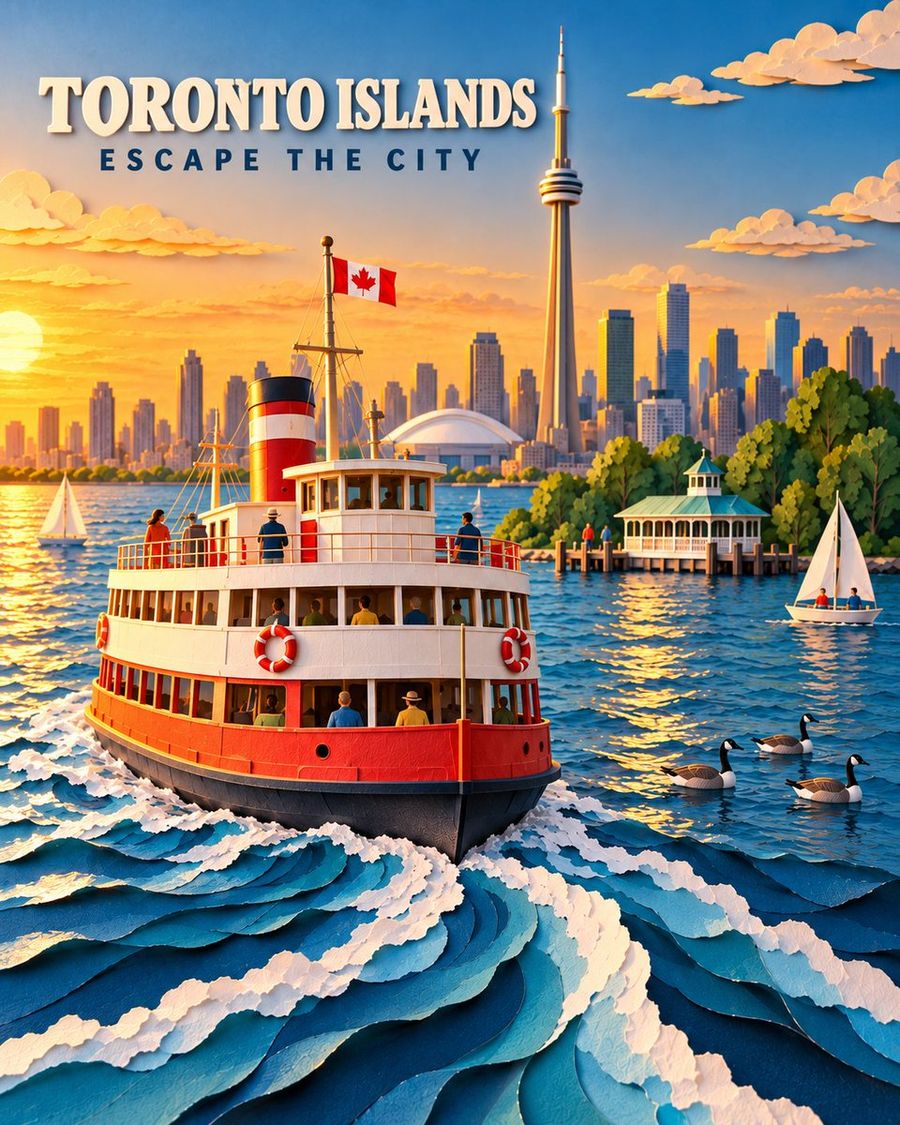 Handmade Paper Art Travel Poster