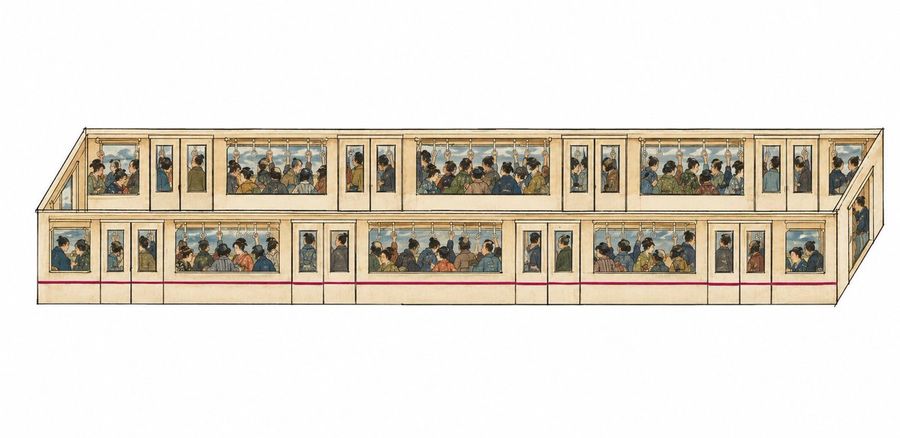 Vintage Train Carriage Illustration