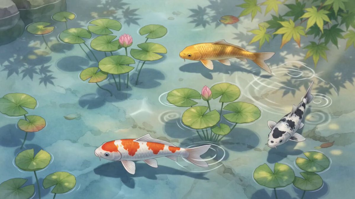 Ghibli Style Koi Pond Loop