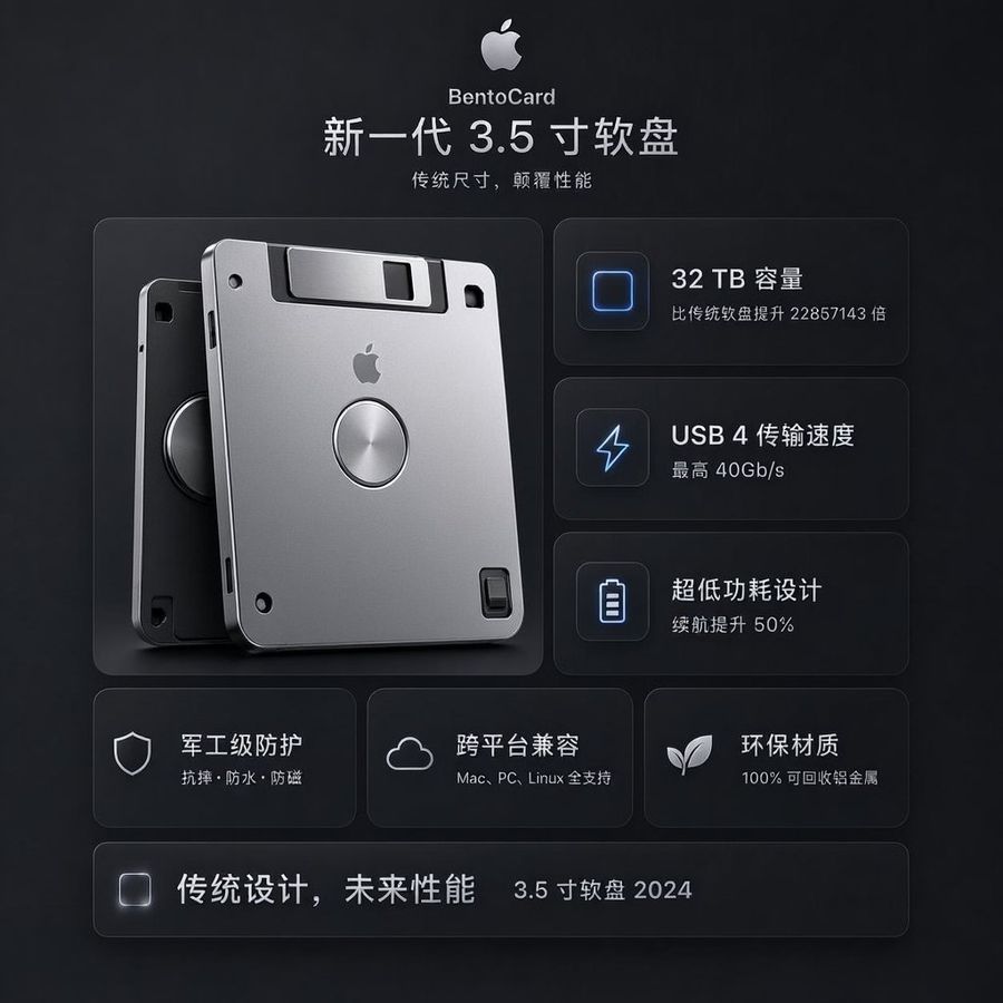 未来感 BentoCard 软盘广告