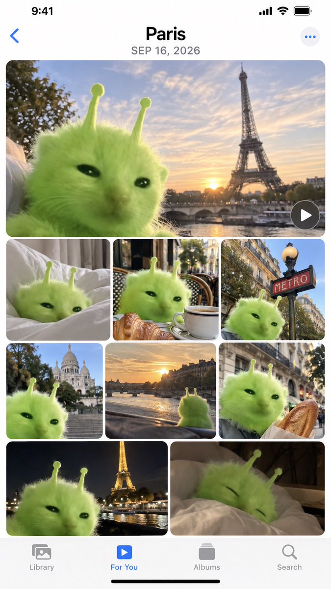 iPhone Memories Mockup: Green Alien Cat