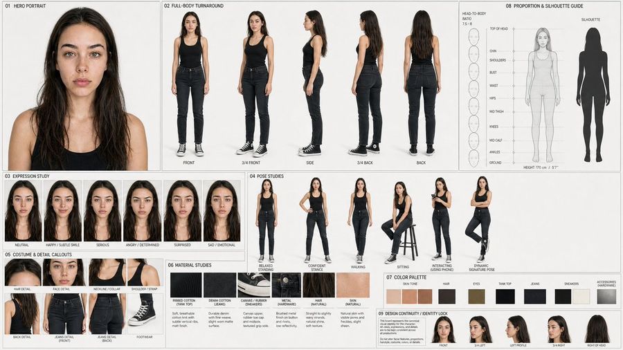 Professional Character Production Model Sheet