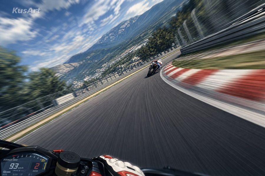 MotoGP First-Person Cornering Shot