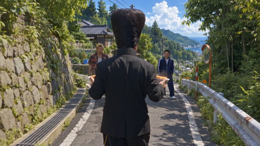 Delinquent Fighting with Tonkatsu Bowls Video Prompt